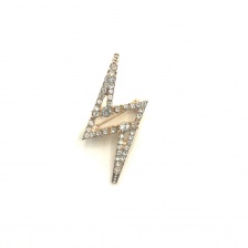 Bejewelled Lightning Bolt Pin by Sixton London